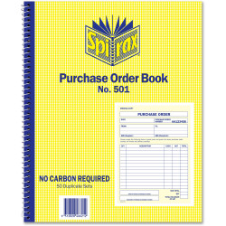 Spirax 501 Business Book Duplicate Quarto Purchase Order Carbonless Side Opening