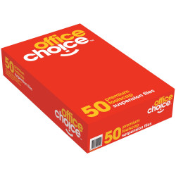 Office Choice Suspension Files Foolscap 100% Recycled with Tabs & Inserts Box Of 50
