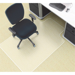 Marbig Deluxe Chair Mat  Notched Based For Medium Pile Carpet 90 x 120cm Clear