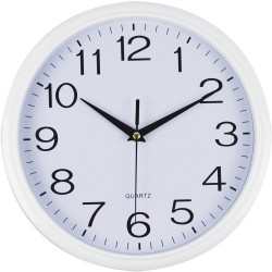 Italplast Wall Clock 43cm Round With Large Numbers White Frame White Face