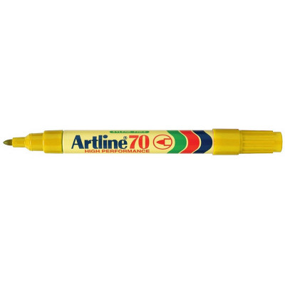 Artline 70 Permanent Marker Bullet 1.5mm Yellow Box Of 12